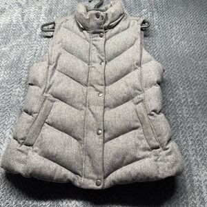 Gap Puffer Vest Women's Small‎ Gray Wool Blend Winter Warmth 2012 Edition